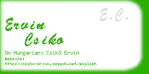 ervin csiko business card